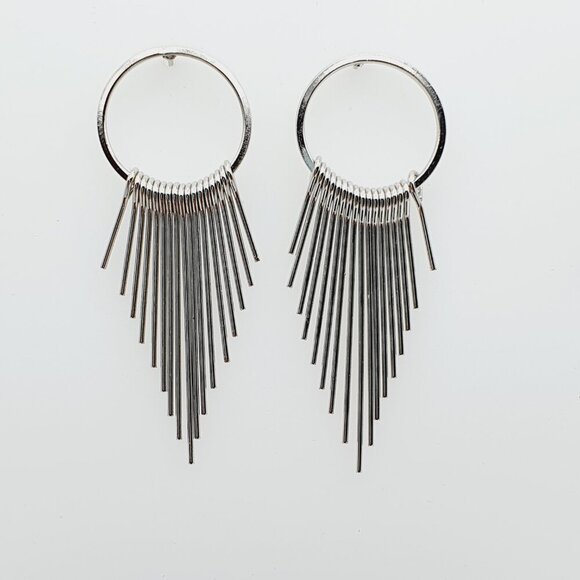 Radiant Fringe Hoop Earrings, AZFA1162 - Picture 1 of 12